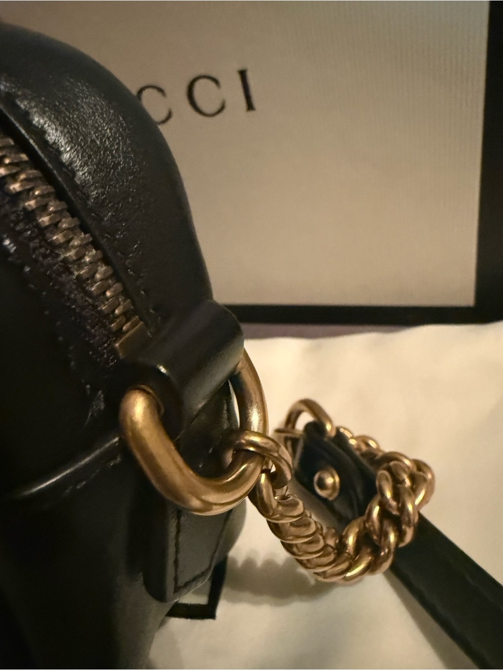🔥GUCCI Marmont Small Calfskin Leather Shoulder Bag Black with receipt 🔥 - Picture 15 of 17